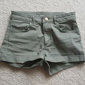 Green Jean Shorts